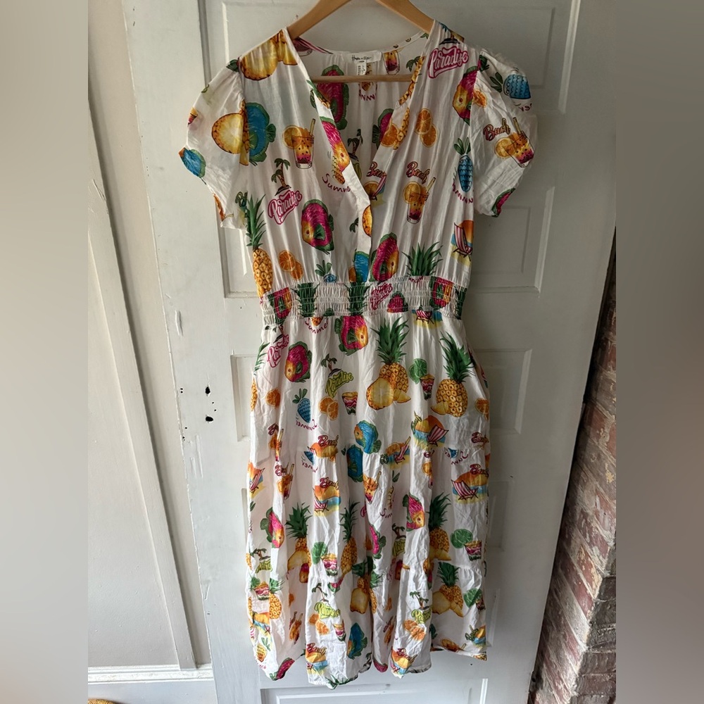 Haver & Blair London Colorful Tropical Print Maxi Dress